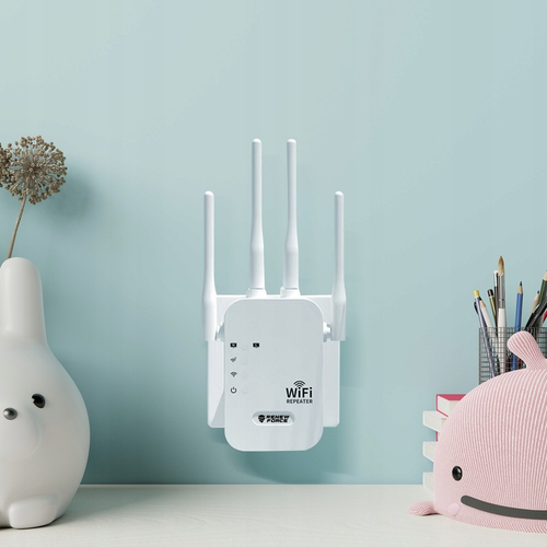 WZMACNIACZ Sygnału WiFi Sieci MOCNY 300Mb/s 2.4G Zasięg WiFi REPEATER 4w1 na Arena.pl