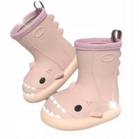 KALOSZE DZIECIĘCE REKINY SHARK-i GUMOWE BUTY 29-30 RÓŻOWE