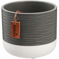 KADAX Doniczka Ceramiczna Osłonka 16cm Szara Biała