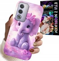 ETUI DO OPPO A80 5G - SŁODKI SŁONIK NA RÓŻOWYM TLE CASE +FOLIA