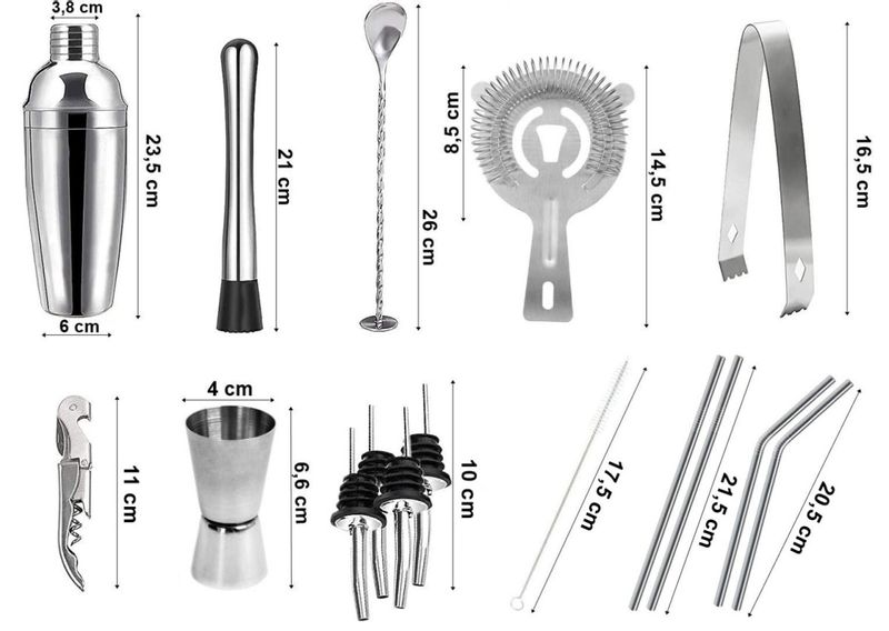 Zestaw barmański shaker stojak GASTON 17 elementów zdjęcie 3