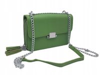 Maxfly - stylowa torebka z łańcuszkiem skóra ekologiczna zielona 7022