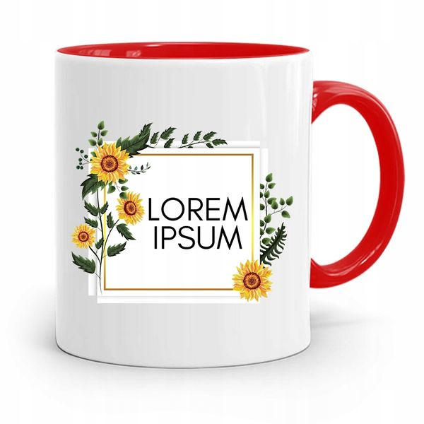 Kubek Czerwony Prezent Dla Grafika Lorem Ipsum Z Nadrukiem Ze Zdjęciem zdjęcie 1