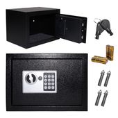 Sejf domowy biurowy zamek elektroniczny szyfrowy kluczyk kod XXL 35x25x25cm