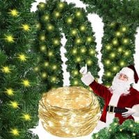 Girlanda Choinkowa Łańcuch 300 cm Świąteczna Sztuczna Świerk 70 LED ciepłe
