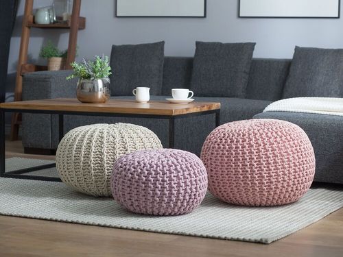Puf 50 x 35 cm beżowy CONRAD II na Arena.pl