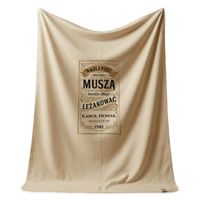 Koc Polarowy 130x170 z Nadrukiem dla Emeryta Ciepła Narzuta na Łóżko