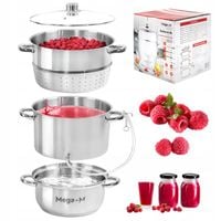 DUŻY Sokownik Parowy Nierdzewny Na Gaz Indukcję Garnek Parowar 8L