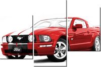 60 90CM OBRAZ 3 ELEM MUSTANG GT ŚCIENNY DRUK PŁÓTNO