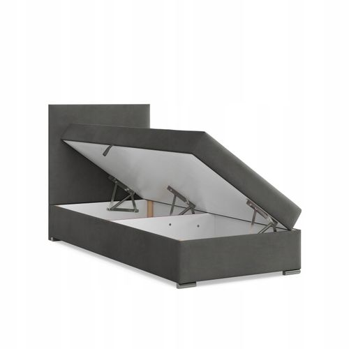 Łóżko Kontynentalne ZONZA JEDNOOSOBOWE VELVET Pojedyncze CIEMNY SZARY na Arena.pl