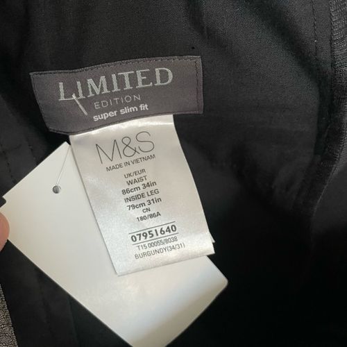 Marks&Spencer Spodnie Męskie Wygodne Eleganckie Stylowe Czarne 34/31 na Arena.pl