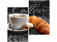 60X60CM CZARNA KAWA DWU OBRAZ ŚCIAN