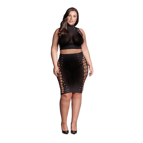 Kala Xxxvii - Two Piece With Turtleneck, Crop Top And Skirt - Plus Size na Arena.pl