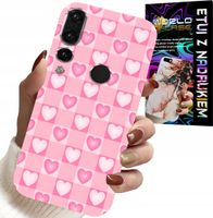 ETUI DO HUAWEI P20 PRO - SERCA KRATKA RÓŻOWA OBUDOWA CASE + SZKŁO
