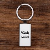 Dwustronny brelok do kluczy kwadratowy - z Twoim nadrukiem - czarny