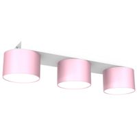 3-punktowa lampa przysufitowa Dixie do holu biała różowa