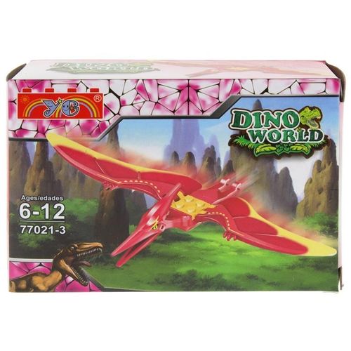 Klocki Konstrukcyjne Dinozaury - bordowy na Arena.pl