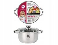 2 x GARNEK ZE STALI NIERDZEWNEJ TRADYCYJNY 18CM Z POKRYWKĄ 2,2L NA INDUKCJĘ