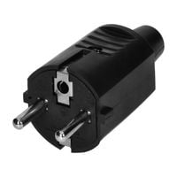 wtyczka 2p+z uni-schuko, czarny - on-13259