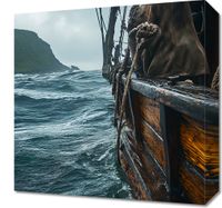 Obraz 40x40cm Statek na Falach