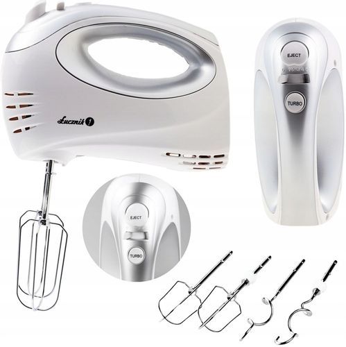 Mikser ręczny kuchenny HM-2019 Łucznik 300W MOCNY TURBO 5 TRYBÓW PRĘDKOŚCI na Arena.pl