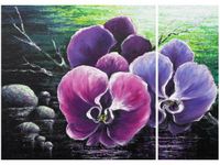 70X50CM STORCZYK STAWEM DWÓJ OBRAZ NIESYMETRYCZNY