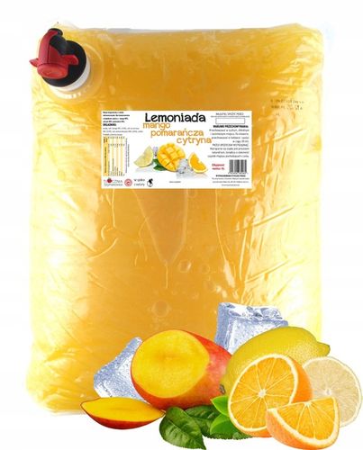 LEMONIADA MANGO POMARAŃCZA CYTRYNA NATURALNA 100% NFC ZDROWA 5L na Arena.pl