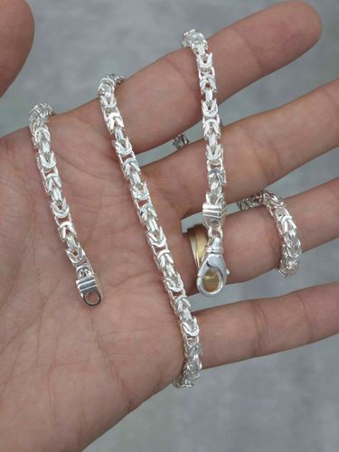 SREBRNY ŁAŃCUCH MĘSKI SPLOT KRÓLEWSKI 50 cm 4,5 mm SREBRO 925 GRAWER na Arena.pl