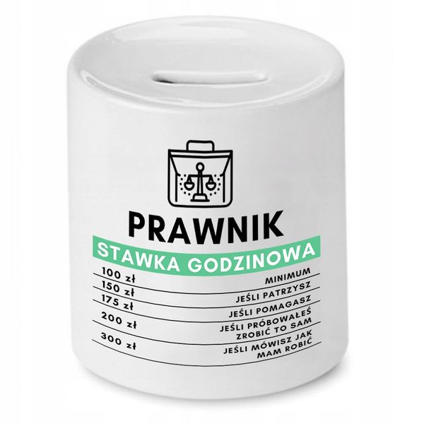 Skarbonka Dla Prawnika Stawka Godzinowa Prezent Z Nadrukiem Ze Zdjęciem zdjęcie 1