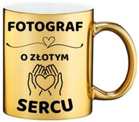 Złoty kubek z dedykacją wyjątkowy prezent dla FOTOGRAFA