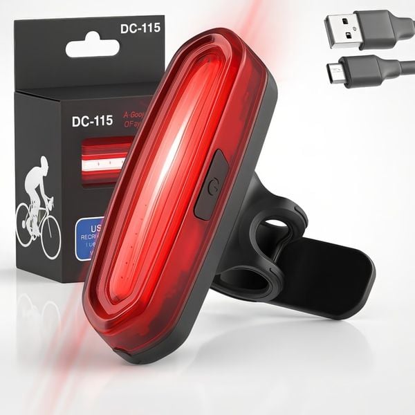 LAMPKA ROWEROWA TYLNA LED USB MOCNA zdjęcie 1