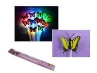 zabawka 12szt  motyl świecący w ciemności led + spinka 35x5 cm nt0919