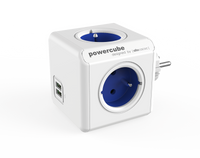 Listwa zasilająca allocacoc PowerCube Original USB - niebieski, 4x 230 V + 2x USB 2,1 A max