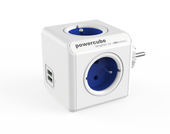 Listwa zasilająca allocacoc PowerCube Original USB - niebieski, 4x 230 V + 2x USB 2,1 A max