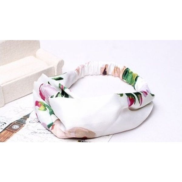 Opaska atłasowa do włosów węzeł biała zdjęcie 2