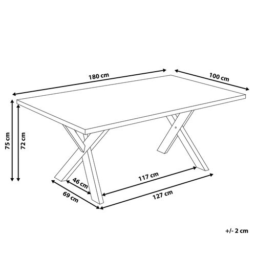 Stół do jadalni 180 x 100 cm biały LISALA na Arena.pl