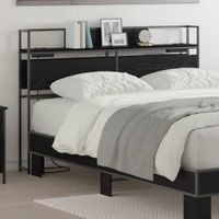 Zagłówek do przechowywania z półką Czarny dąb 150 cm