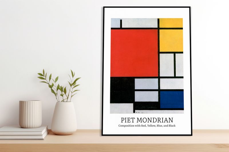 Obraz 40x60cm Design Composition 3, Mondrian Vintage do Salonu zdjęcie 4