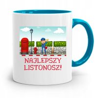 Kubek Błękitny Prezent Dla Listonosza Najlepszy Z Nadrukiem Ze Zdjęciem