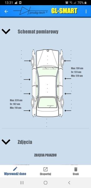 MIERNIK GRUBOŚCI LAKIERU TESTER ANDROID iOS ProdigTech GL-SMART-S zdjęcie 7