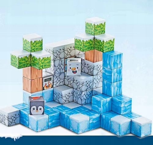 KLOCKI MAGNETYCZNE 2 cm kostki budowlane konstrukcyjne BLOKI SZEŚCIANY 145 na Arena.pl