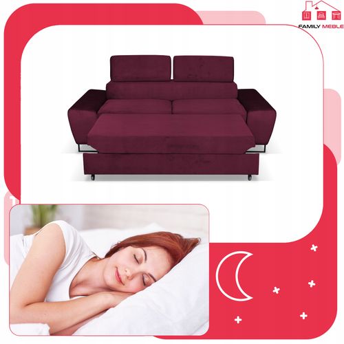 Zestaw mebli wypoczynkowych Bosso Sofa 2os fotele bordowe na Arena.pl