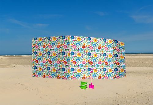 PARAWAN PLAŻOWY Łowickie kwiaty z indywidualnym napisem 8 PANELI 48.8 na Arena.pl