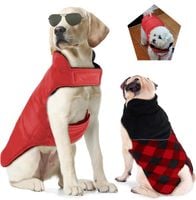 Kurtka dla psa dwustronna wodoodporna S czerwona