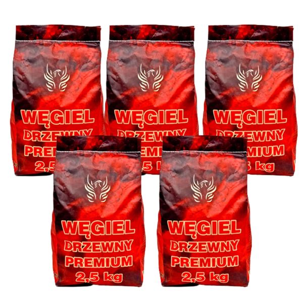 5x Węgiel drzewny do grilla 2,5kg zdjęcie 2
