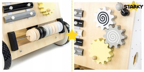 Jeździk pchacz drewniany chodzik dla dziecka dzieci tablica manipulacyjna na Arena.pl