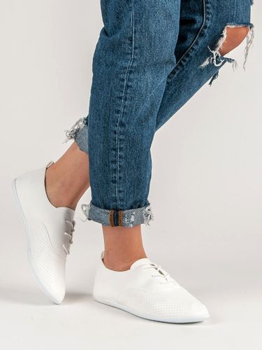 BIAŁE WIĄZANE TRAMPKI Rozmiar - 40 na Arena.pl