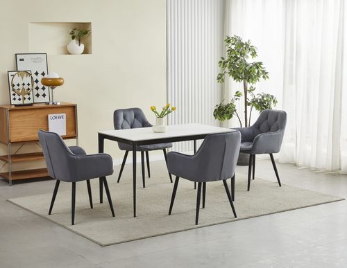 Krzesło JORK - ciemny szary aksamit / nogi czarne x 2 na Arena.pl