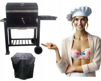 GRILL WĘGLOWY ANGULAR RUSZT ŻELIWNY + POKROWIEC