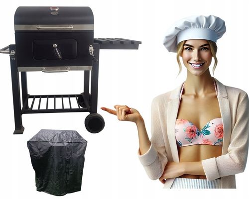 GRILL WĘGLOWY ANGULAR RUSZT ŻELIWNY + POKROWIEC na Arena.pl